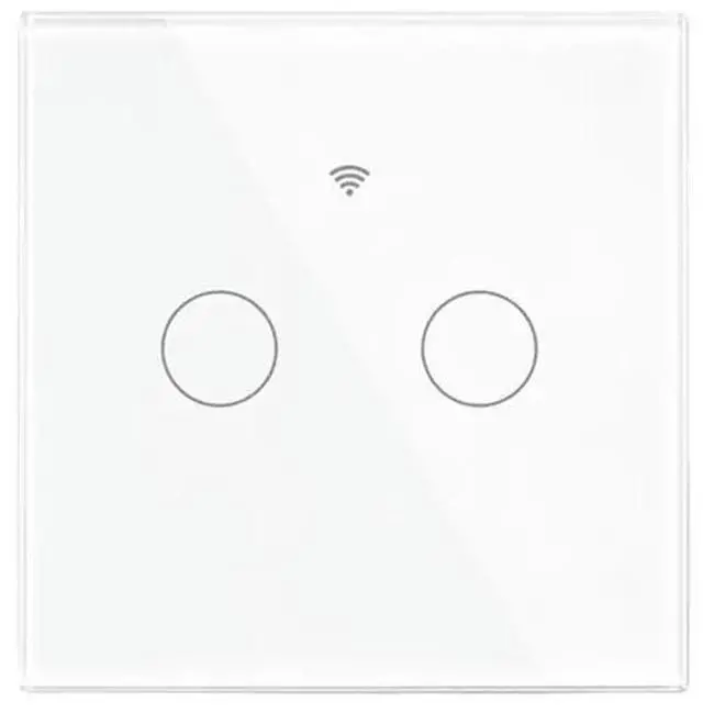 Main image of Glass Touch Panel 2-Way Matter Light Switch Tuya APP Remote Control Voice EU Standard White