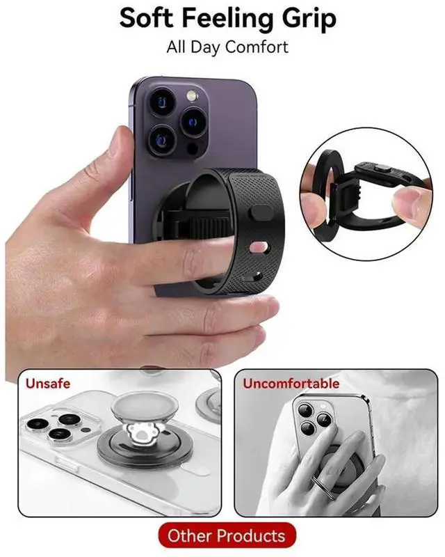 Main image of Magnetic Phone Holder Stand with Silicone Strap Strong Magnets for Pram Golf Cart Universal for phone