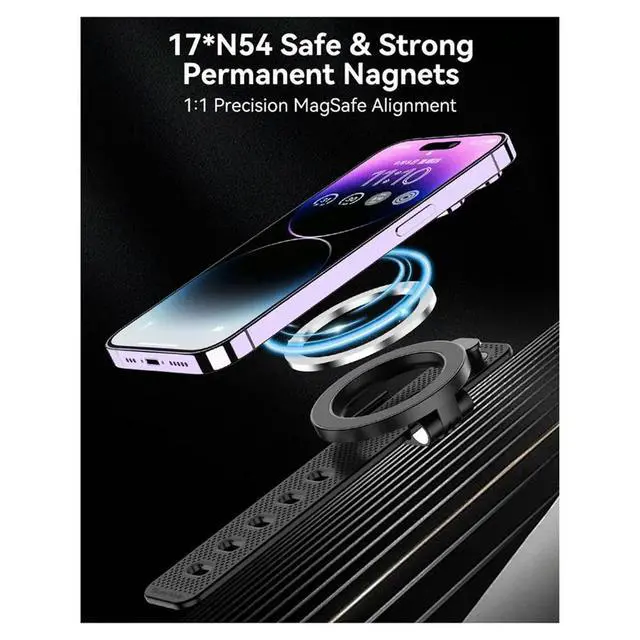 Alt view image 3 of 3 - Magnetic Phone Holder Stand with Silicone Strap Strong Magnets for Pram Golf Cart Universal for phone