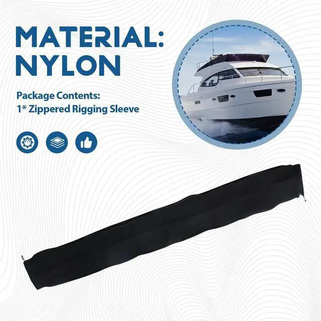Alt view image 3 of 3 - 48Inch Zippered Rigging Sleeve,Marine Cable Jacket,Trolling Motor Cable Sleeve for Bundling Control Cables