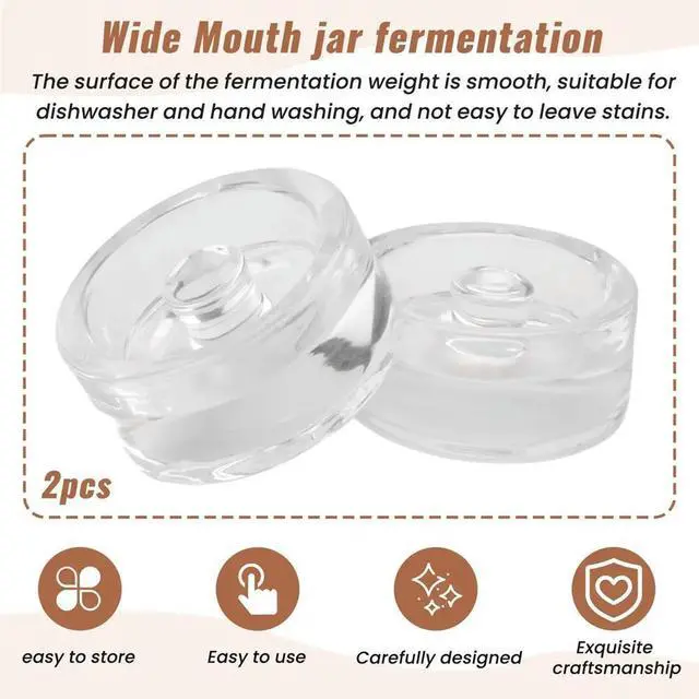 Alt view image 3 of 3 - 2PCS Fermentation Weights with Grip Handle for Wide Mouth Jar and Canning Fermenting Pickling Canning Fermenting