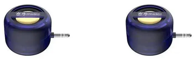 Main image of 2X Mini Speaker Universal 3.5Mm Sound Box Mobile Phone Speaker Amplifier External Wired Speakers Transparent Blue