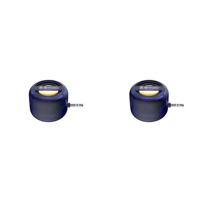 Alt view image 3 of 3 - 2X Mini Speaker Universal 3.5Mm Sound Box Mobile Phone Speaker Amplifier External Wired Speakers Transparent Blue