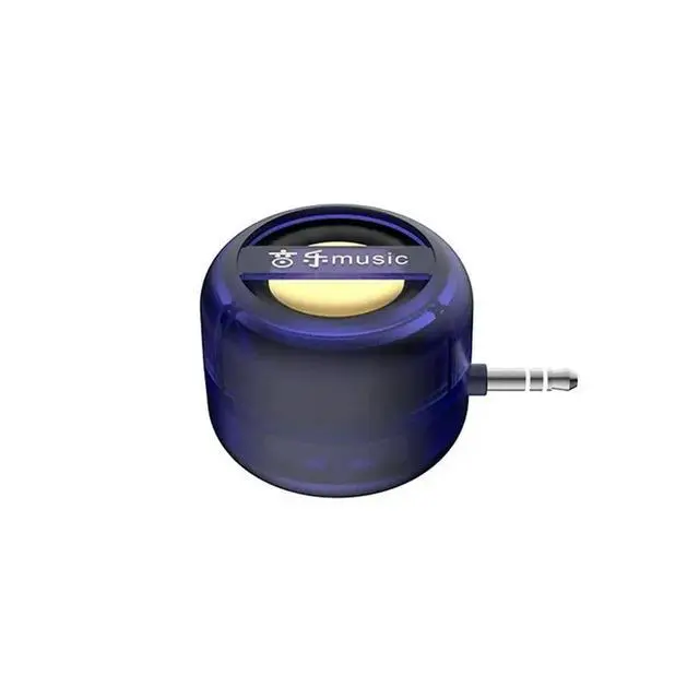 Alt view image 2 of 3 - 2X Mini Speaker Universal 3.5Mm Sound Box Mobile Phone Speaker Amplifier External Wired Speakers Transparent Blue