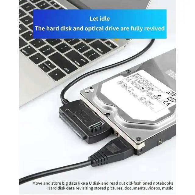 Alt view image 5 of 6 - USB 2.0 to IDE / SATA 2.5Inch 3.5Inch Hard Drive Disk HDD SSD 480Mb/S Data Interface Converter Adapter Cable EU PLUG