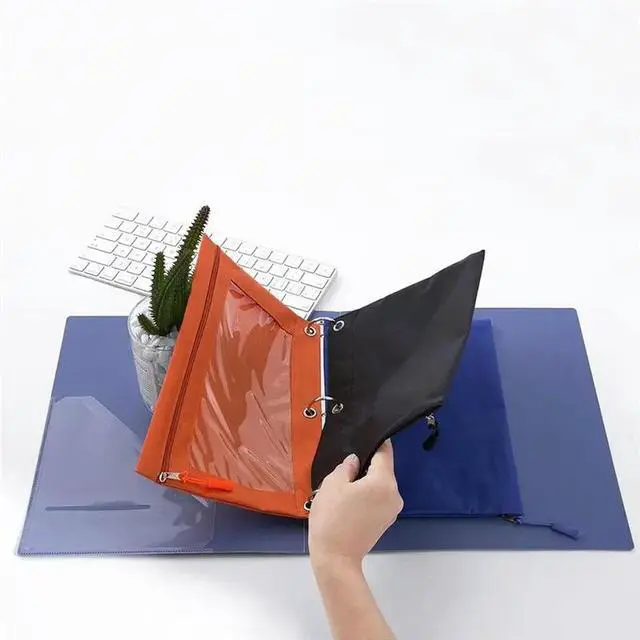 Alt view image 2 of 6 - Pencil Case 3-Ring Binder Pouch 10Pcs With Clear Window For School Supplies