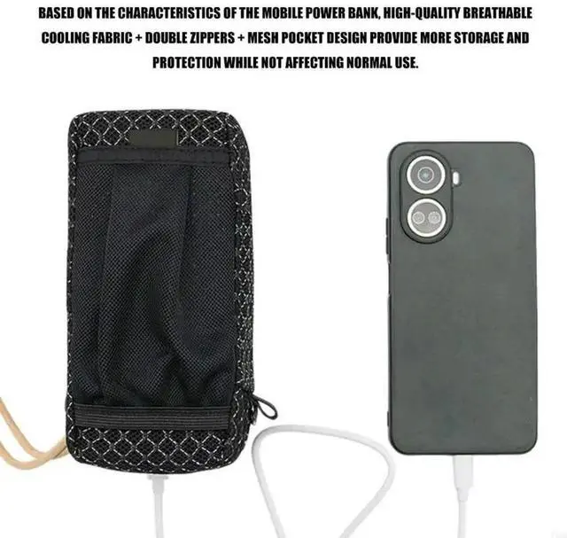 Alt view image 5 of 6 - Shockproof Bag Travel Carrying Case for H50 50000mah 100W Power Banks Scratchproof With Mesh Pocket