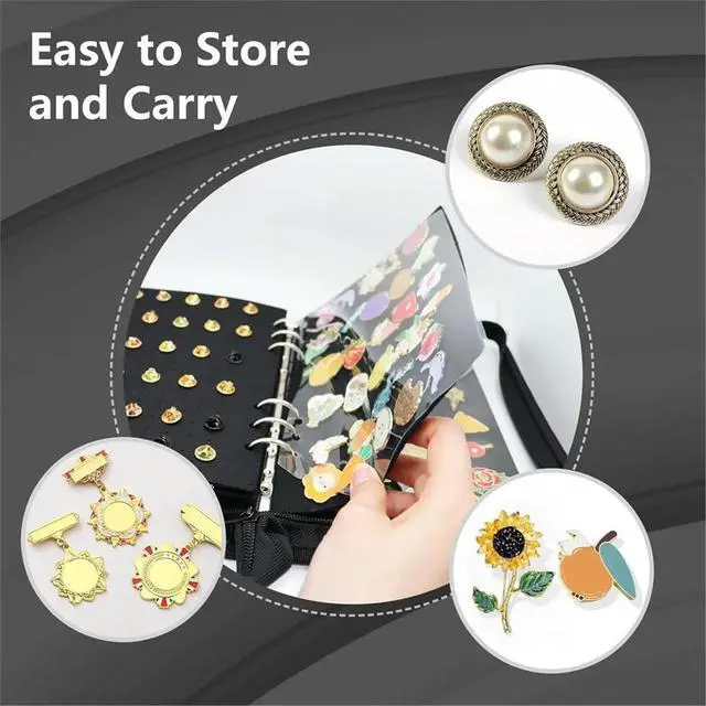 Alt view image 6 of 6 - Enamel Pin Display Book with 8 Pages Transaction Collection Trading Pins Board Organizer Binder