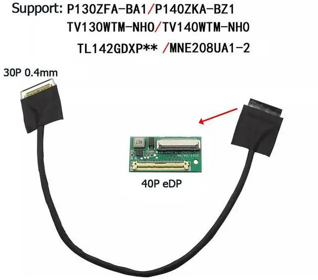 Main image of 30P edp 0.4mm cable adapter P140ZKA-BZ1 TV140WTM-NH0 TL142GDXP10 30 0.4MM turn matebook