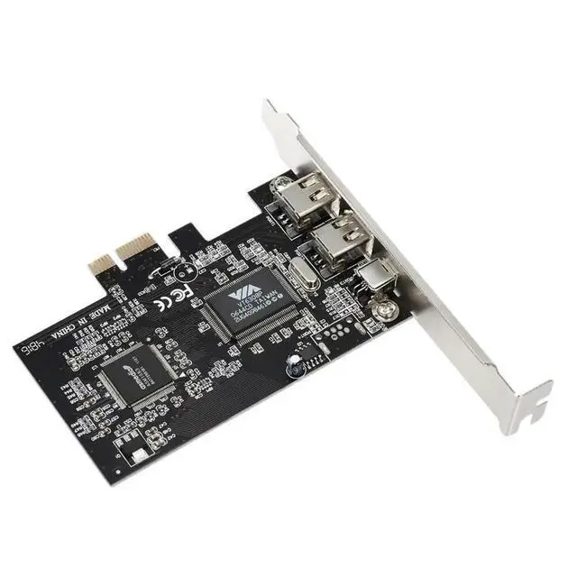 Alt view image 4 of 6 - PCI-E 3 Ports 1394a 1394b Firewire Expansion Card 2 X 6 Pin + 1 X 4 Pin for Desktop PC Data Transfer Rates 800 400 200 100Mbps