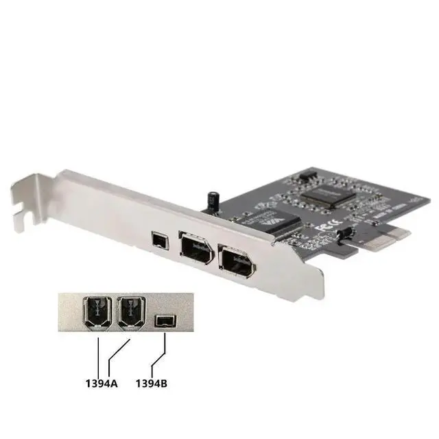 Alt view image 5 of 6 - PCI-E 3 Ports 1394a 1394b Firewire Expansion Card 2 X 6 Pin + 1 X 4 Pin for Desktop PC Data Transfer Rates 800 400 200 100Mbps
