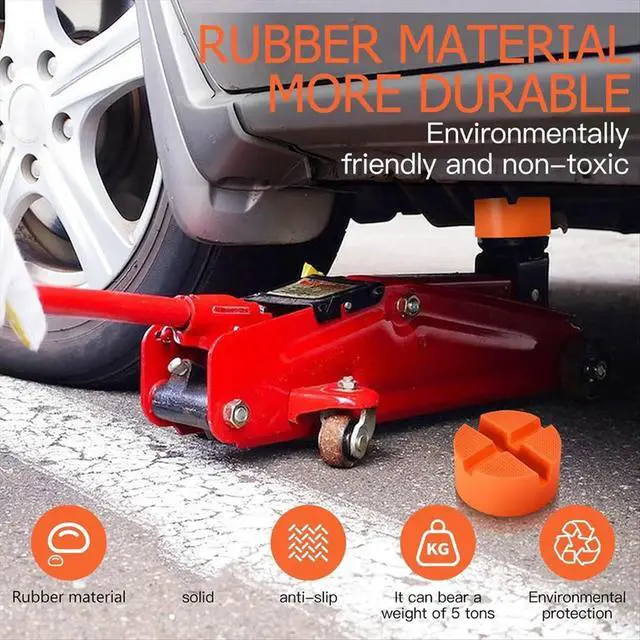 Alt view image 5 of 6 - Universal Rubber Floor Jack Pad Adapter, 3.94 X 3.94 X 1.9 in, Frame Rail Protector for Various Cars
