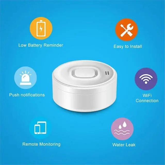 Alt view image 4 of 6 - Water Leak Detector 100dB High-Decibel Alarm Remote Real-Time Control Stereo Sensor for Kitchens