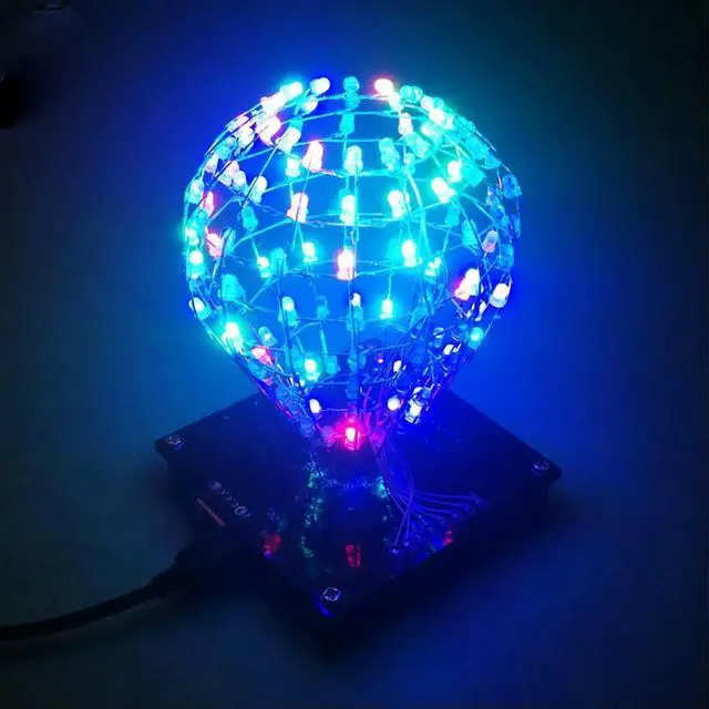 Main image of DIY electronic KIT led Light cube ball Multicolor 16kind flashing mode remote controled circuit learning soldering subject