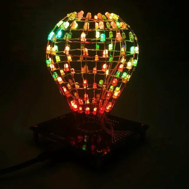 Alt view image 3 of 6 - DIY electronic KIT led Light cube ball Multicolor 16kind flashing mode remote controled circuit learning soldering subject