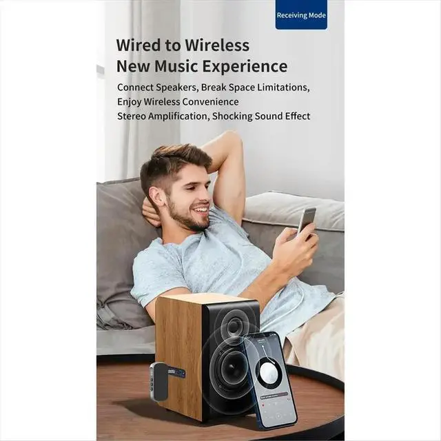 Alt view image 2 of 6 - 2 in 1 Bluetooth 5.2 Receiver Transmitter Adapter 3.5mm Jack for Car Music Audio Headphone Reciever Handsfre