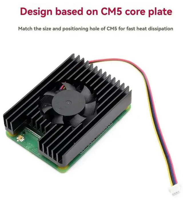 Main image of 3007 Cooling Fan for Raspberry Pi Compute Module 5 5V 8000RPM PWM Radiator Aluminum Alloy Heat Sink for CM5