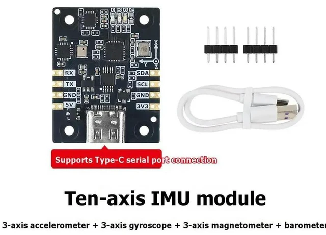 Alt view image 3 of 6 - YM-10-Axis IMU AHRS Sensor Module 10-Axis IMU Gyro Accelerometer Sensor IMU Attitude Sensor For ROS2 Robot