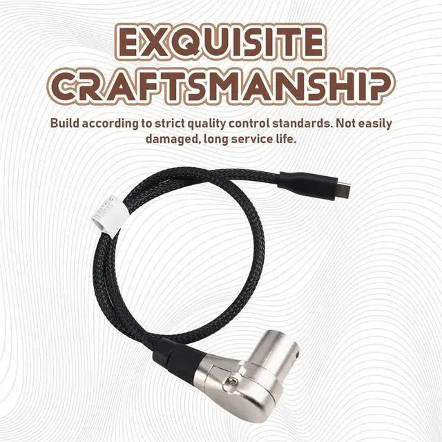 Alt view image 2 of 6 - USB C to XLR Converter Adapter Cable,Type C to Right Angle 3Pin XLR Male Audio Cord for Amplifier,Mixer Console Male