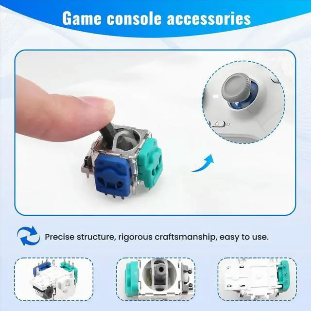 Alt view image 3 of 6 - 10 PCS Hall Electromagnetic Joystick for Xboxone Hall Joystick Potentiometer 3D Hall Electromagnetic Joystick