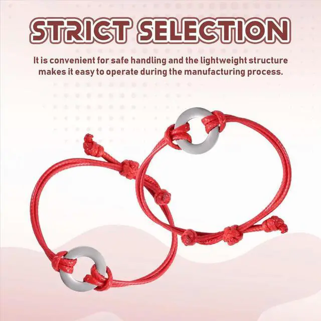 Main image of 10Pack Inspirational Bracelet l Stamping Kit with Red Waxed Nylon String for Jewelry Making