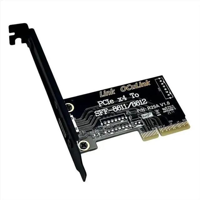 Alt view image 2 of 6 - PCIe4.0 X4 to SFF-8611/8612 Adapter Card PCIe X4 4.0 External High-Speed Expansion Interface External Support Chassis
