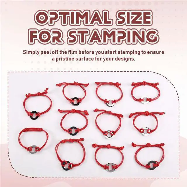 Alt view image 2 of 6 - 10Pack Inspirational Bracelet l Stamping Kit with Red Waxed Nylon String for Jewelry Making