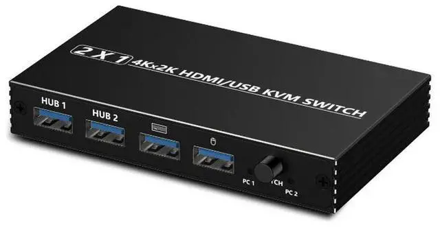 Main image of AM-KVM Convertor 201CL 2-in-1 HDMI/USB KVM Switch Support HD 2K*4K 2 Hosts Share 1 Monitor/Keyboard& Mouse Set