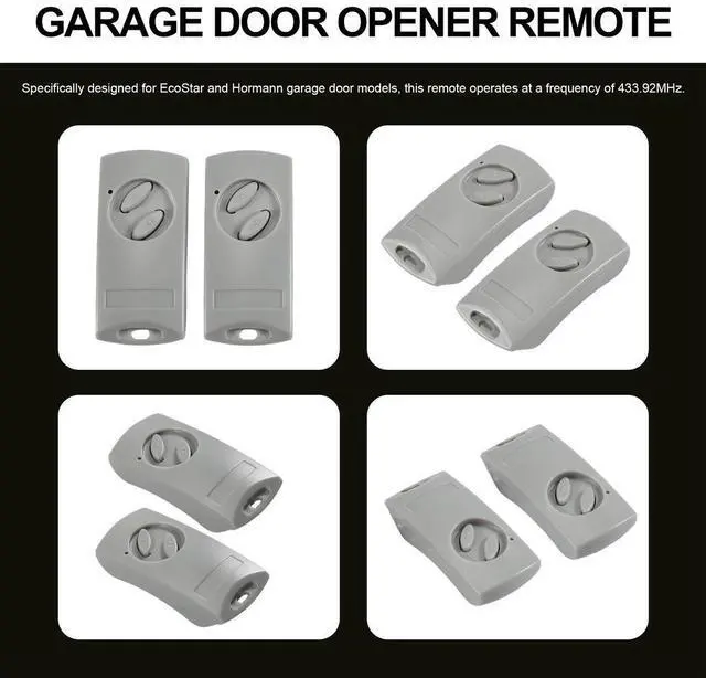 Alt view image 3 of 3 - 2pack Garage Door Opener Remote Control for EcoStar RSE2-433, RSC2-433, RSZ1-433, Handheld Transmitter 433MHz