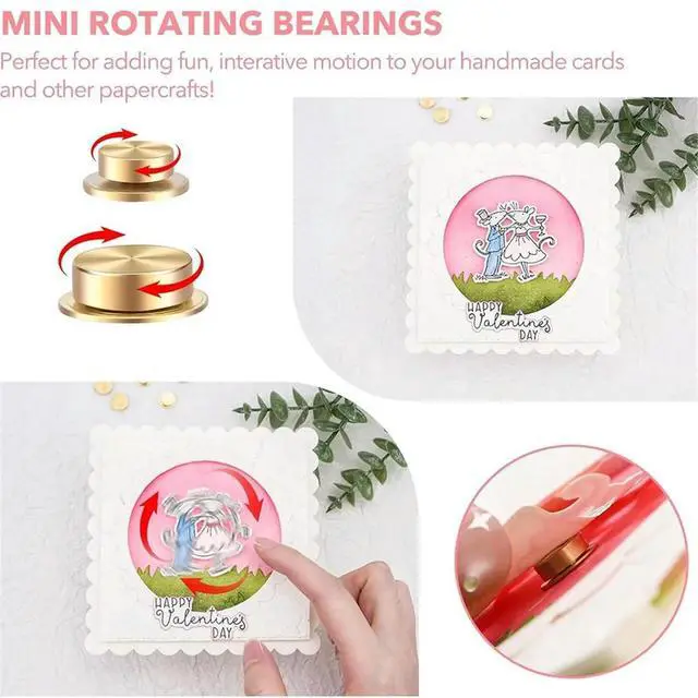 Alt view image 2 of 3 - 50Pcs Mini l Rotating Bearings for DIY Handmade Crafts Paper Cards Scrapbooking Cards 360°Rotation Smooth Spin