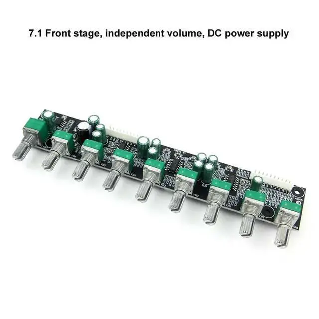 Alt view image 2 of 6 - DLHiFi 7.1 Preamplifier Tone Amplifier Board DC Power Independent Volume Adjustment Bass Frequency Adjustment Automatic Mute