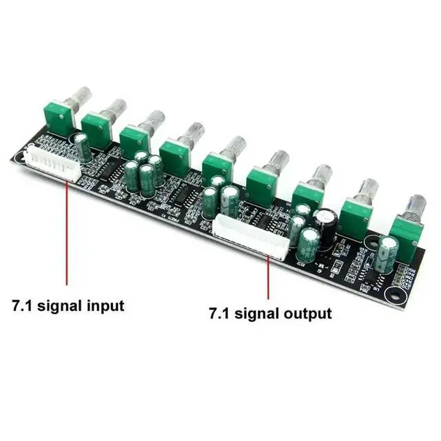 Alt view image 3 of 6 - DLHiFi 7.1 Preamplifier Tone Amplifier Board DC Power Independent Volume Adjustment Bass Frequency Adjustment Automatic Mute