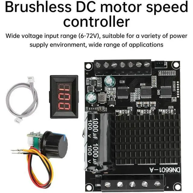 Alt view image 3 of 6 - DC6-72V 3-Phase DC Brushless Motor Controller PWM High Power 1600W 20A Hall Motor Control Driver Board Motor Regulator