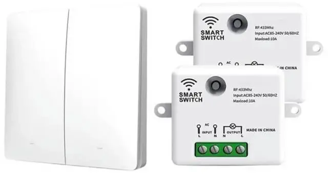 Main image of Wall Light Switch RF 433Mhz Self-Powered Push Button On-Off Remote Control Waterproof