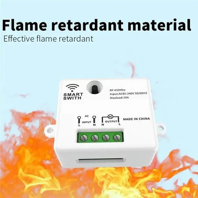 Alt view image 3 of 6 - Wall Light Switch RF 433Mhz Self-Powered Push Button On-Off Remote Control Waterproof