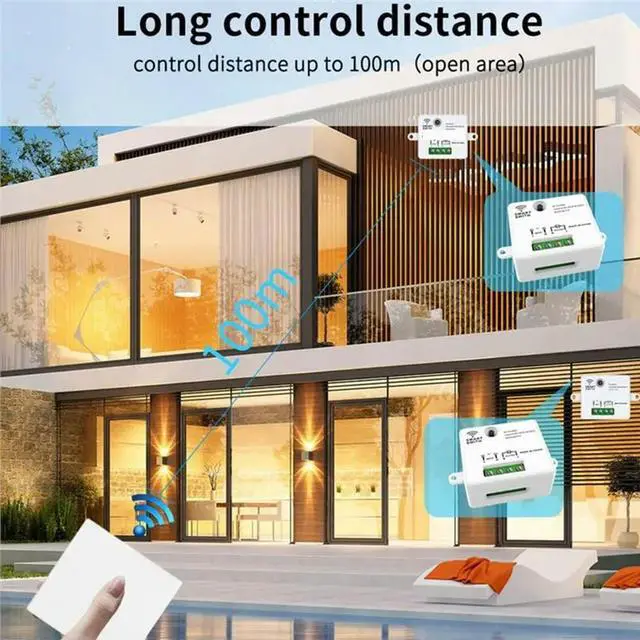 Alt view image 2 of 6 - Wall Light Switch RF 433Mhz Self-Powered Push Button On-Off Remote Control Waterproof