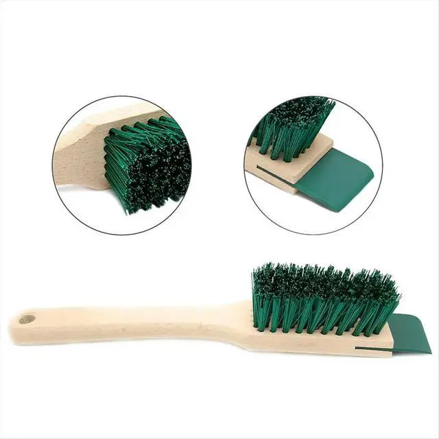 Alt view image 3 of 3 - Mower Deck Scraper with Ergonomic,Long Handle Scraper and Stiff Bristle Brush,Cleaning Tool for Gardening