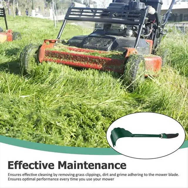 Alt view image 2 of 3 - Mower Deck Scraper with Ergonomic,Long Handle Scraper and Stiff Bristle Brush,Cleaning Tool for Gardening