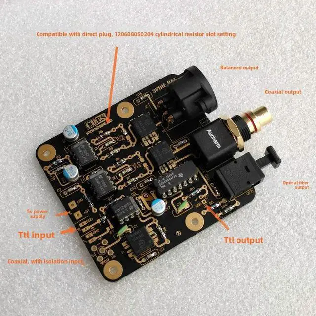 Alt view image 2 of 6 - Optical drive CD to coaxial SPDIF buffer board, expansion board, fiber, balance, coaxial output