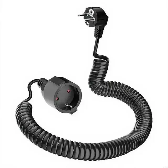 Alt view image 3 of 6 - 2Pin Power Extension Cable With Spring Retractable Male to Female Power Socket Spring Cable Spring Cable For Heating Machine