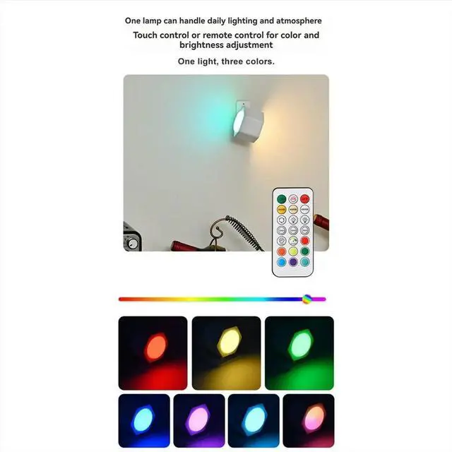 Main image of RGB Motion Sensor Light LED USB Rechargeable Night Light for Kitchen Bedroom Stairs Hallway Wardrobe Cabinet Lighting