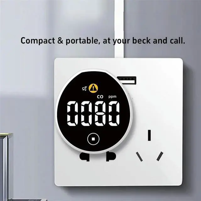 Main image of Mini USB Plug-in Carbon Monoxide Alarm Detector CO Gas Detector Air Monitor for Home/Hotel/Travel/Office/RV
