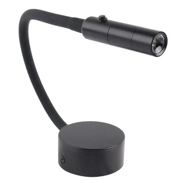 Alt view image 2 of 3 - Modern LED Reading Wall Lamp Flexible Hose Bedside Wall Mounted Sconce Bedroom Study Book Wall Light with Switch