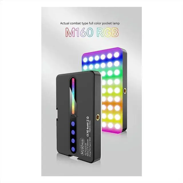 Main image of M160 RGB LED Video Light 2700-6500K Handheld Photography Fill Lamp CRI95+ Built-in 1800mah Cold Shoes Vlog Pocket Light