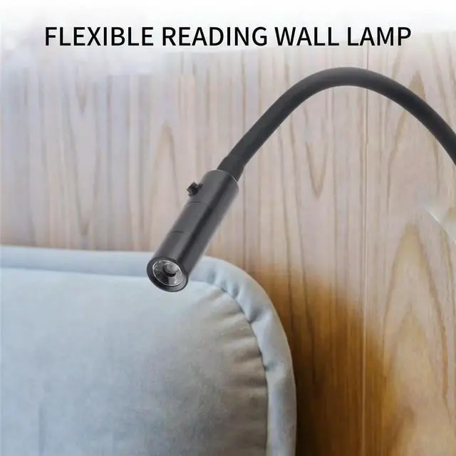 Main image of Modern LED Reading Wall Lamp Flexible Hose Bedside Wall Mounted Sconce Bedroom Study Book Wall Light with Switch