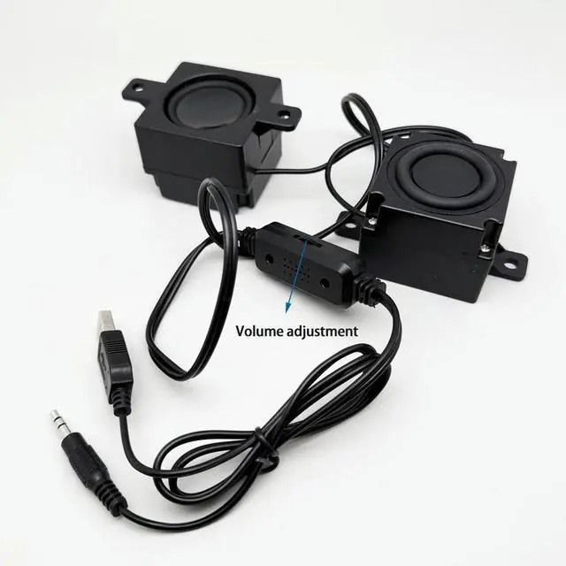 Main image of USB mini speakers for pc plug and play 1 pair with 3.5mm audio input Around Stereo