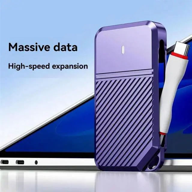 Alt view image 3 of 6 - YM-M. 2 NVME Protocol 8848-10G Hard Drive Enclosure Solid State Hard Drive Box SSD External Enclosure Built-In Type-C Short Cabl