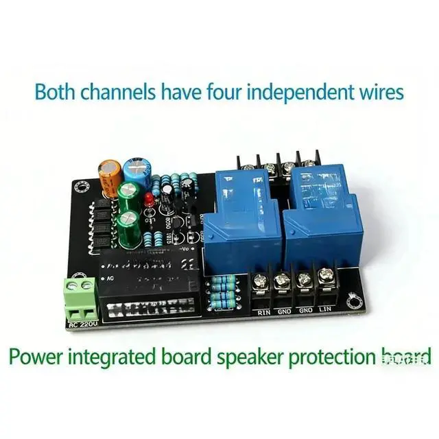 Alt view image 3 of 6 - 30A High-power Stereo Audio Amplifier Speaker Protection Board With Power Integrated AC 100V-220V GND Independent
