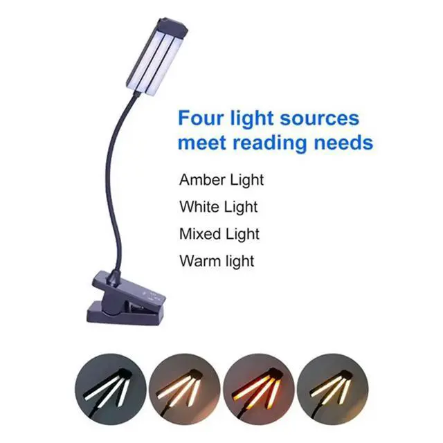 Alt view image 2 of 6 - USB Rechargeable LED Clip Book Light Mini Book Read Night Light Kids Child Desktop Reading Book Lamp