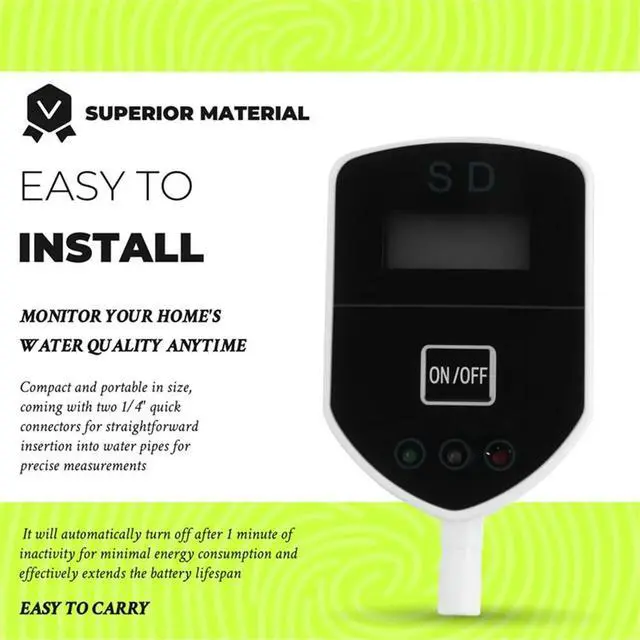 Alt view image 2 of 6 - In-Line TDS Meter, TDS Digital Water Tester and PPM Measurement Meter for Monitor, Aquariums, Hydroponics